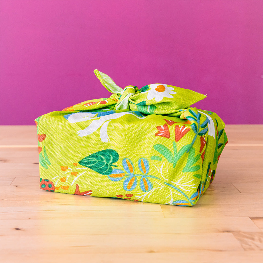 Furoshiki Neko no Niwa (groen, 50 cm)
