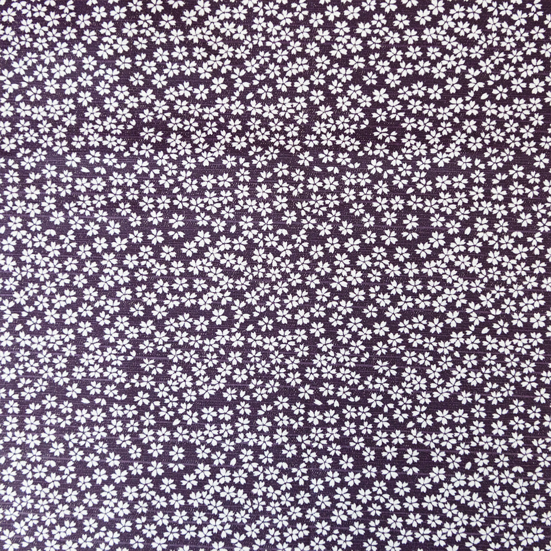 Furoshiki bifacciale Asanoha Sakura (verde e viola, 50 cm)