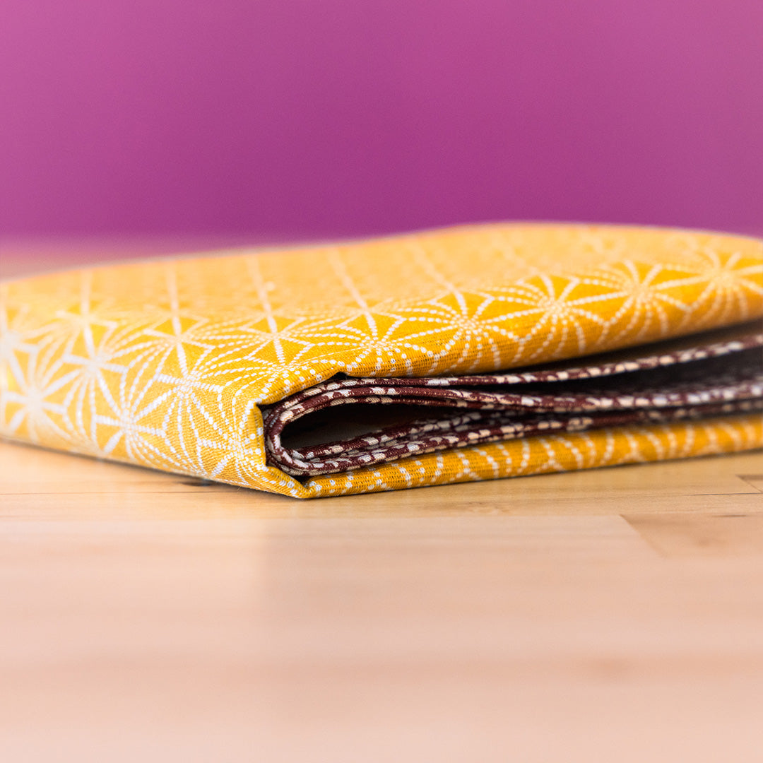 Furoshiki double face Asanoha Sakura (rouge bordeaux et or, 50 cm)