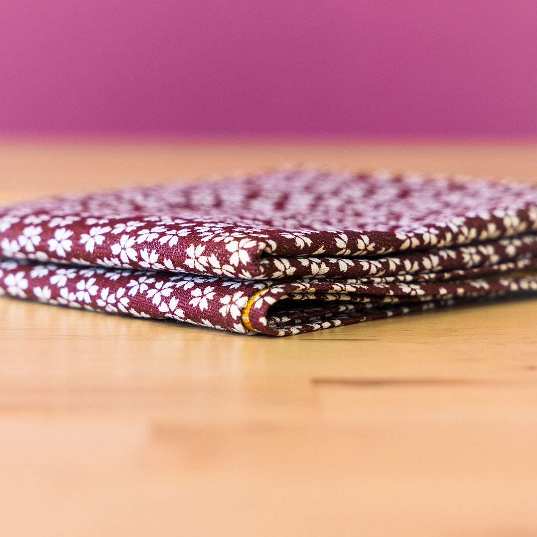 Furoshiki double face Asanoha Sakura (rouge bordeaux et or, 50 cm)