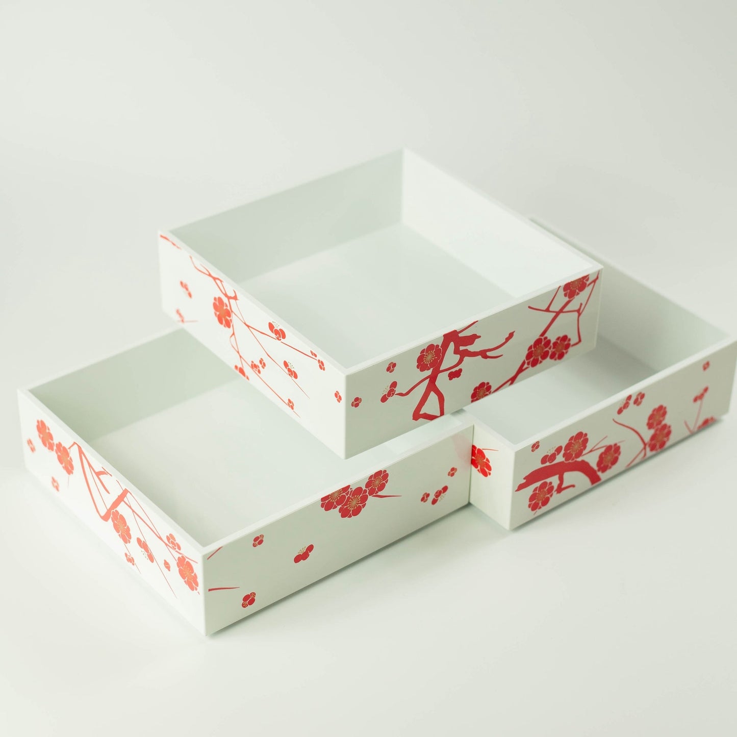 Bento pique-nique Ume (3 étages, blanc, 15 cm)