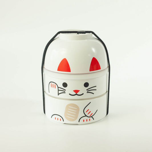 Bento Kokeshi - Maneki Neko (wit, 1200 ml)
