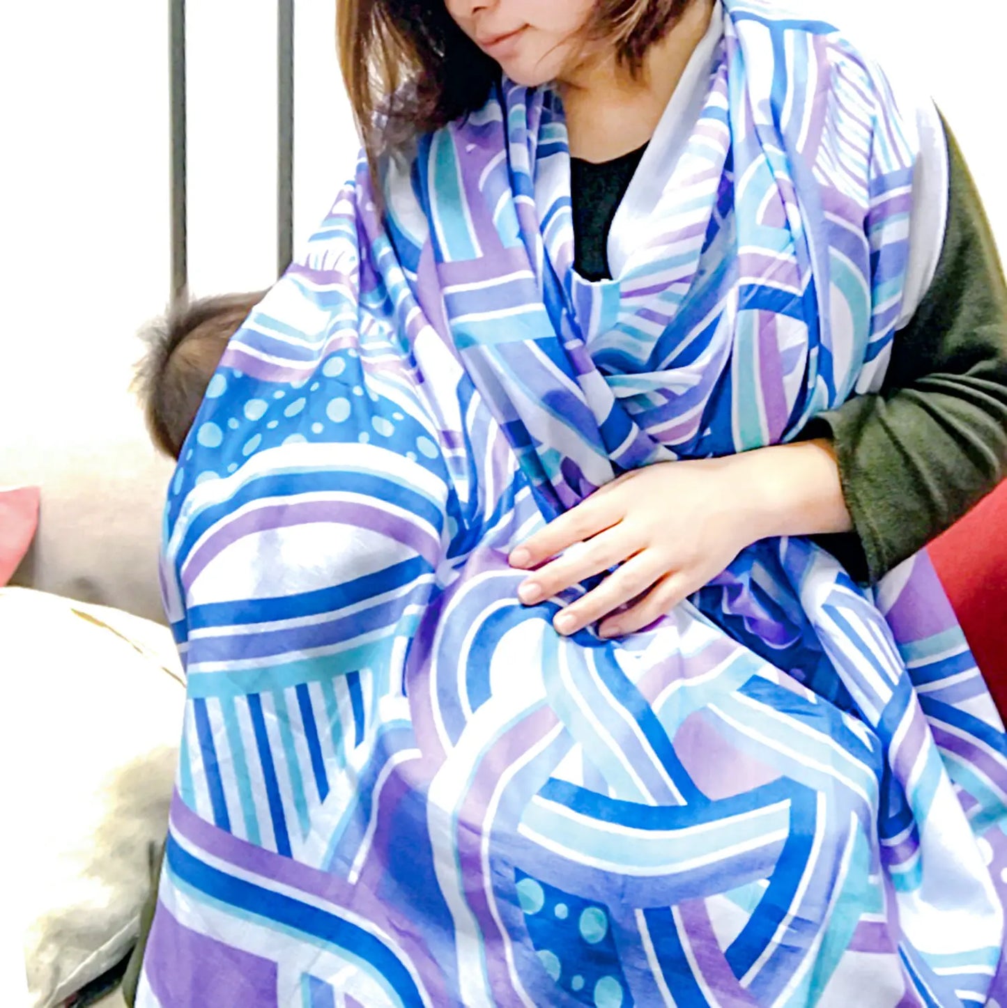 Furoshiki idrorepellente - Refrain Yuika (110 cm, blu)