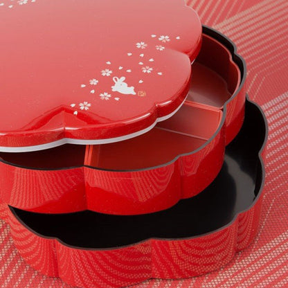 Bento pique-nique Tsukimi (23 cm, rouge, 2 étages)