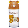 Clear bottle with Rilakkuma character design on a white background