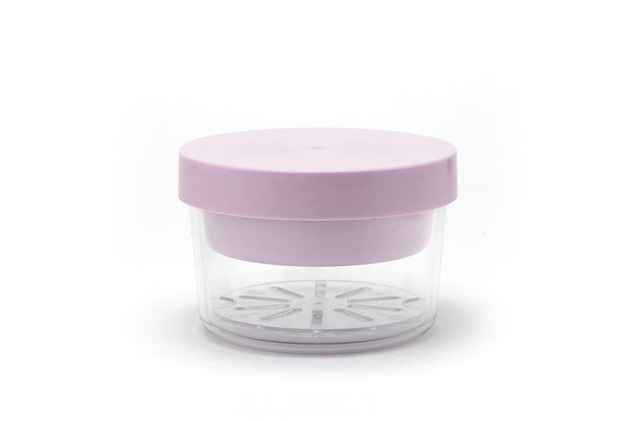 Gel-Cool Round Salad Case with a purple lid