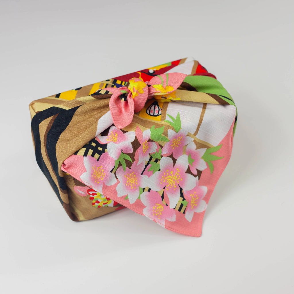 Furoshiki Mikeneko Hinamatsuri (50 cm)