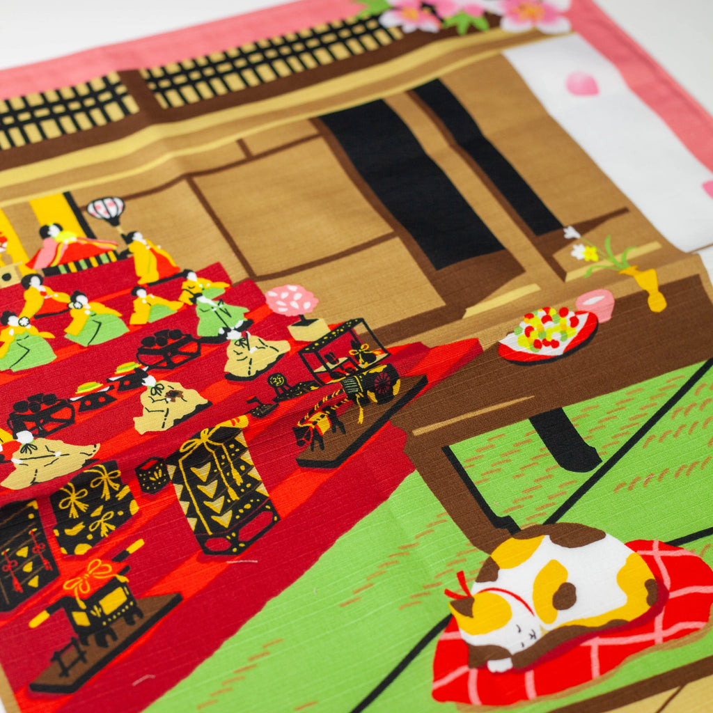 Furoshiki Mikeneko Hinamatsuri (50 cm)