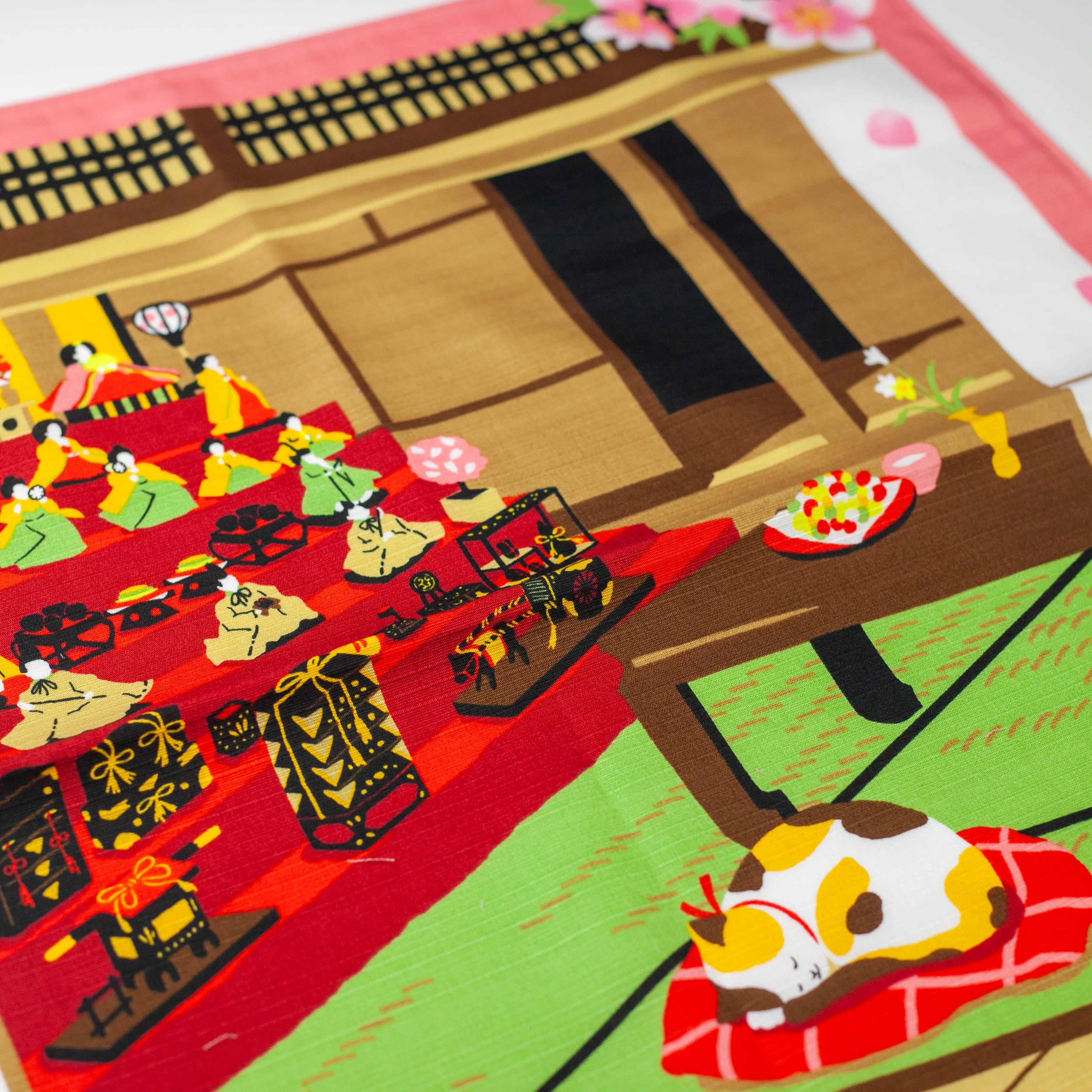 Furoshiki Mikeneko Hinamatsuri (50 cm)
