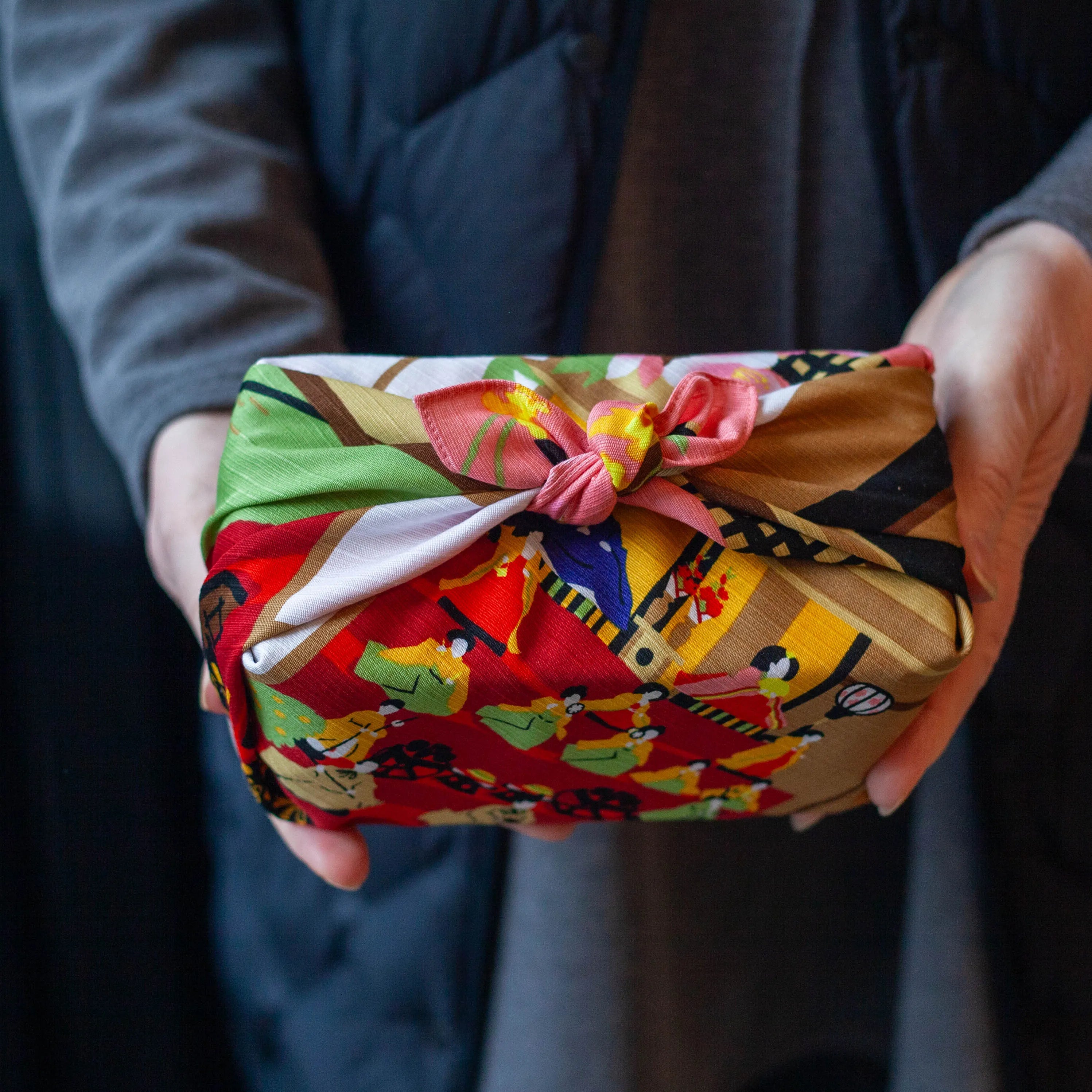 Furoshiki Mikeneko Hinamatsuri (50 cm)