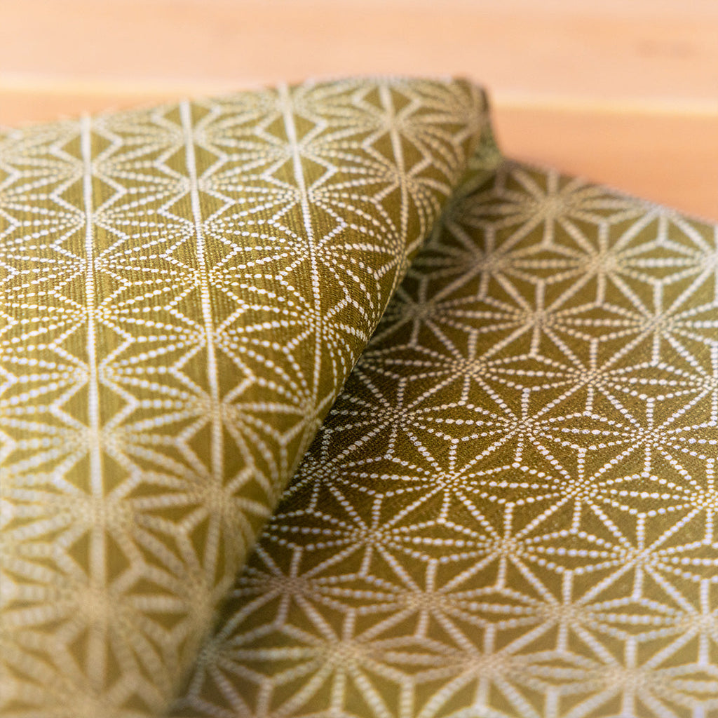 Furoshiki double face Asanoha Sakura (vert et violet, 50 cm)