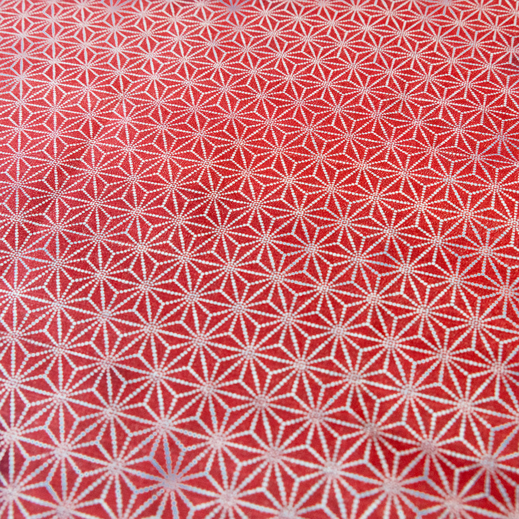 Furoshiki double face Asanoha Sakura (bleu marine et rouge, 50 cm)