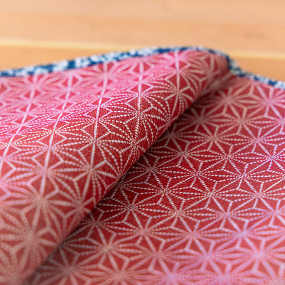 Furoshiki double face Asanoha Nami (rouge et bleu, 50 cm)