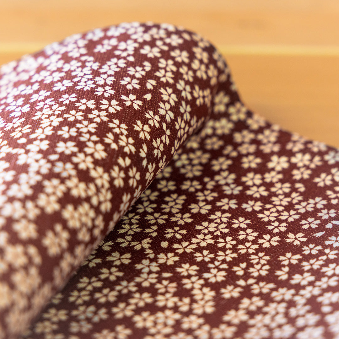 Furoshiki double face Asanoha Sakura (rouge bordeaux et or, 50 cm)