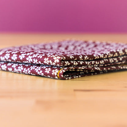 Furoshiki double face Asanoha Sakura (rouge bordeaux et or, 50 cm)