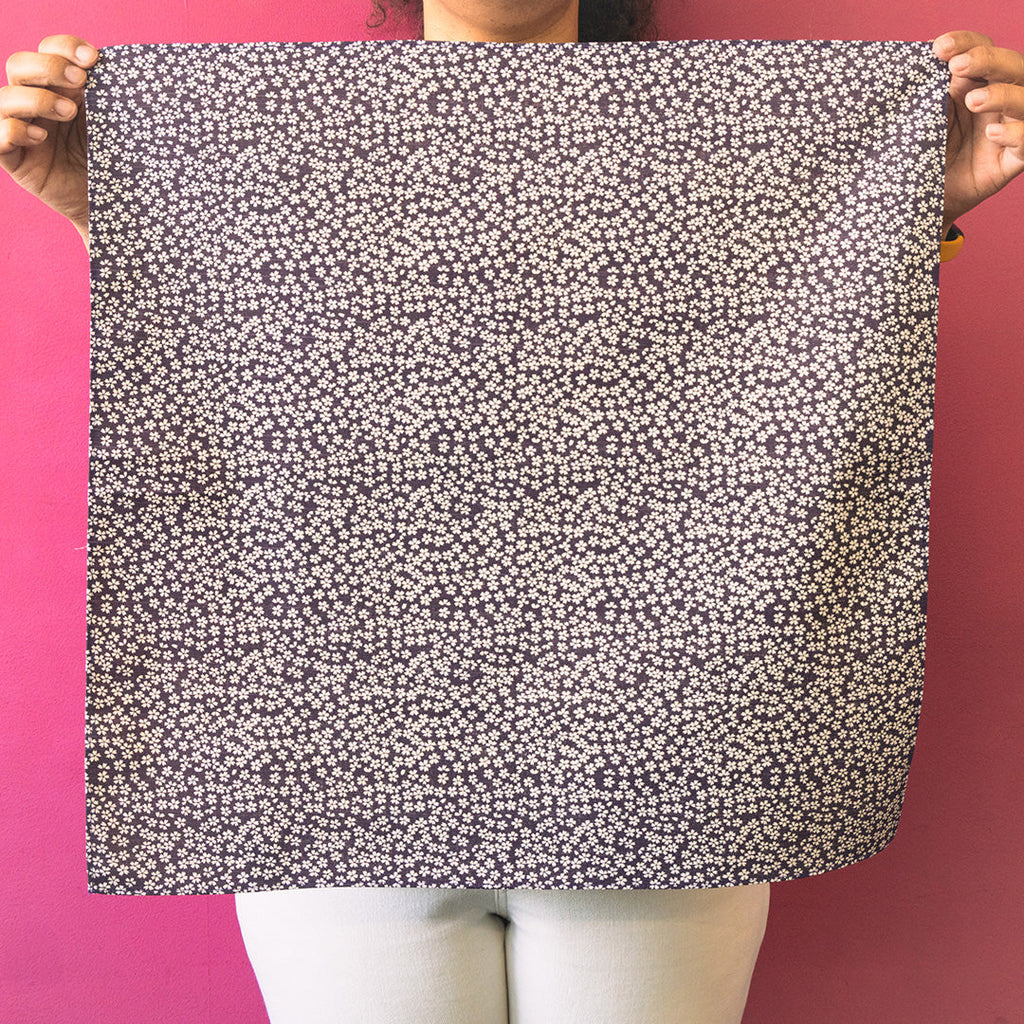 Furoshiki double face Asanoha Sakura (rouge bordeaux et or, 50 cm)