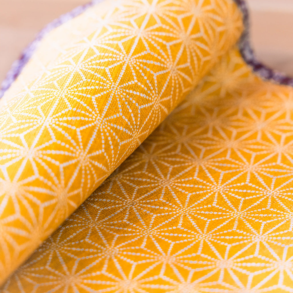 Furoshiki double face Asanoha Sakura (rouge bordeaux et or, 50 cm)