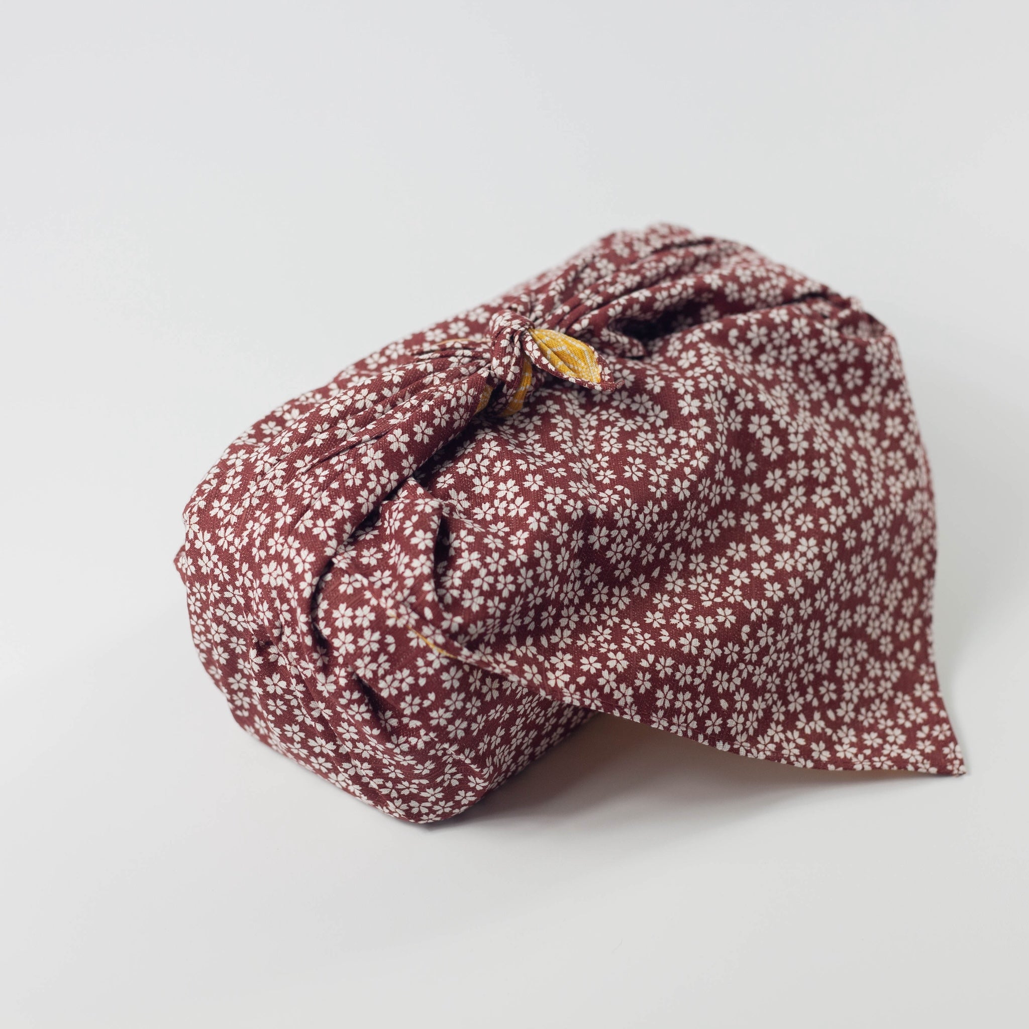 Furoshiki double face Asanoha Sakura (rouge bordeaux et or, 50 cm)