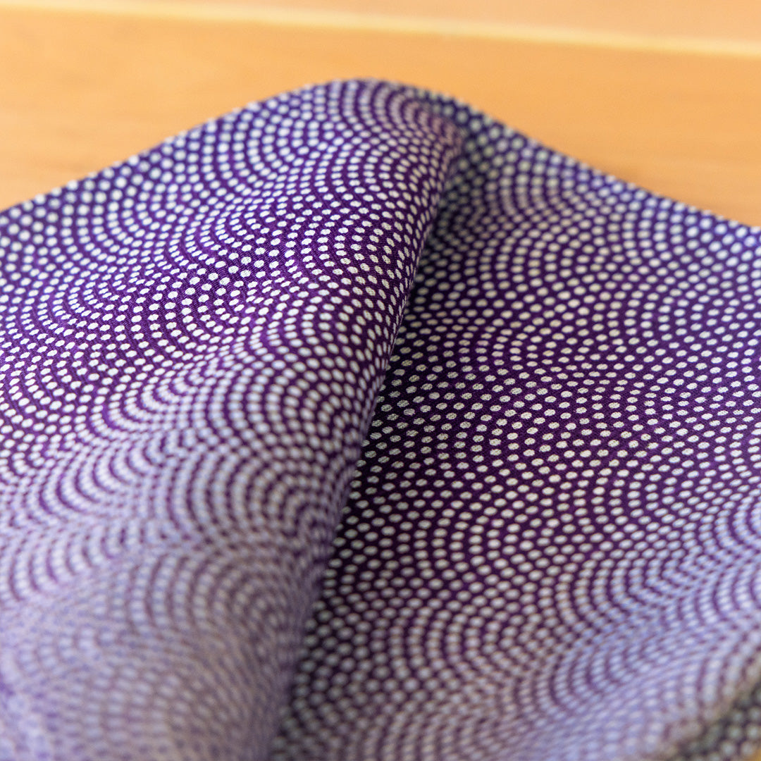 Furoshiki double face Asanoha Nami (violet et vert, 50 cm)