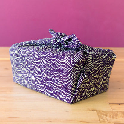 Furoshiki double face Asanoha Nami (violet et vert, 50 cm)