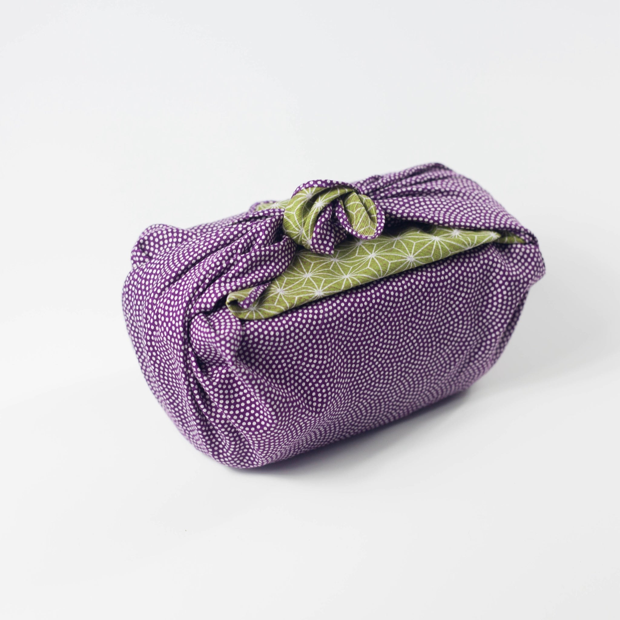 Furoshiki double face Asanoha Nami (violet et vert, 50 cm)