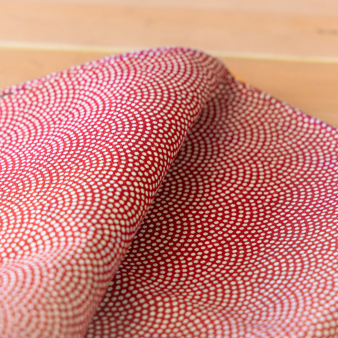 Furoshiki double face Asanoha Nami (rouge et vert, 50 cm)