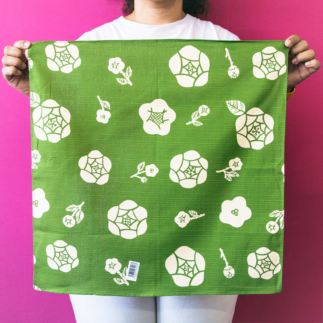 Furoshiki double face Bara (vert et rose, 50 cm)