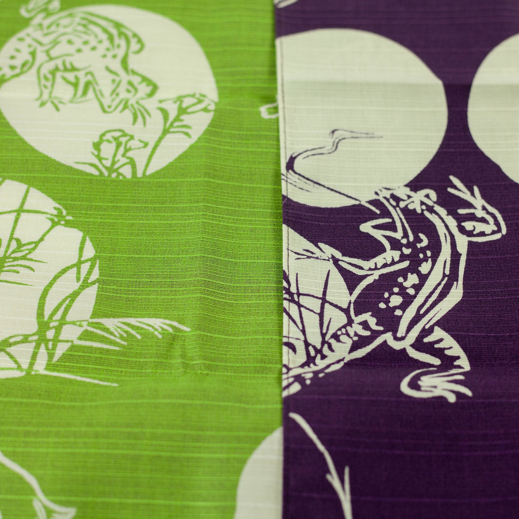 Furoshiki double-face Chôjûgiga (violet et vert, 50 cm)