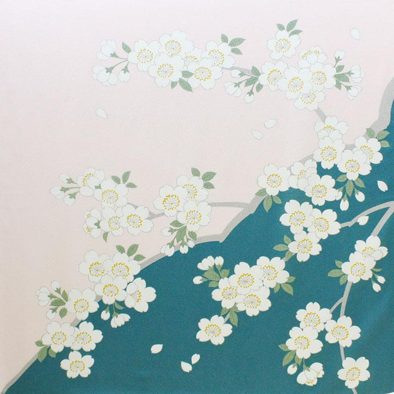 Furoshiki Koetsu Chirimen - Sakura (vert, 68 cm)