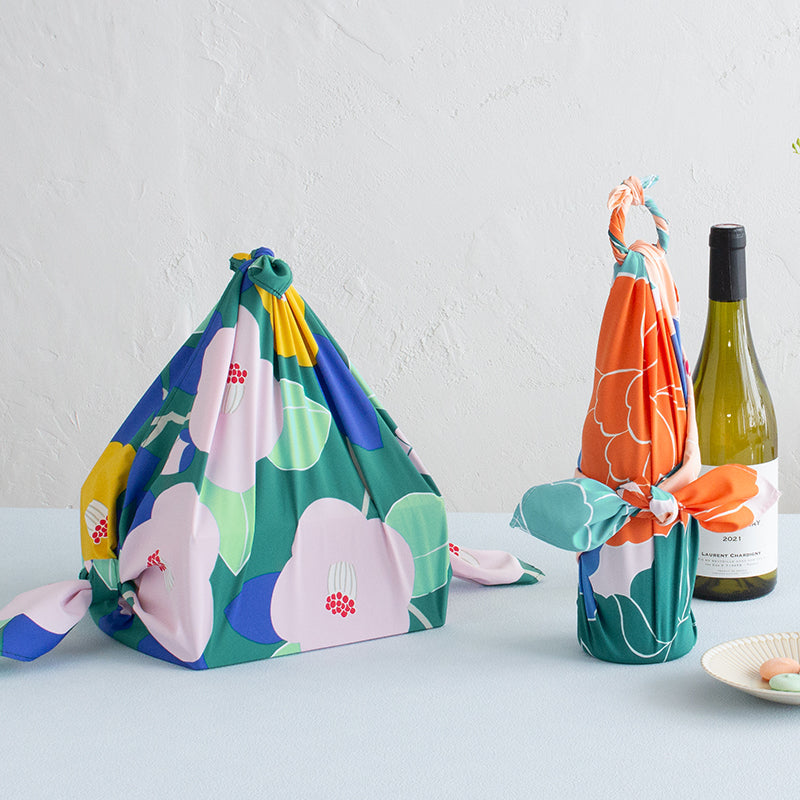Furoshiki Hime Musubi Botan (blauw, 70 cm)