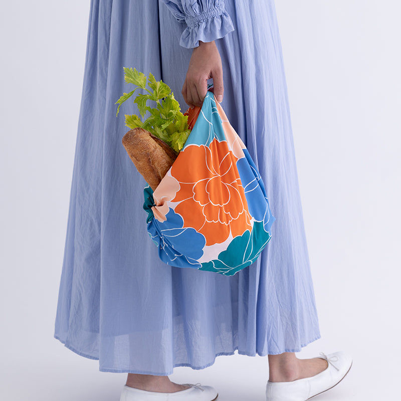 Furoshiki Hime Musubi Botan (blauw, 70 cm)