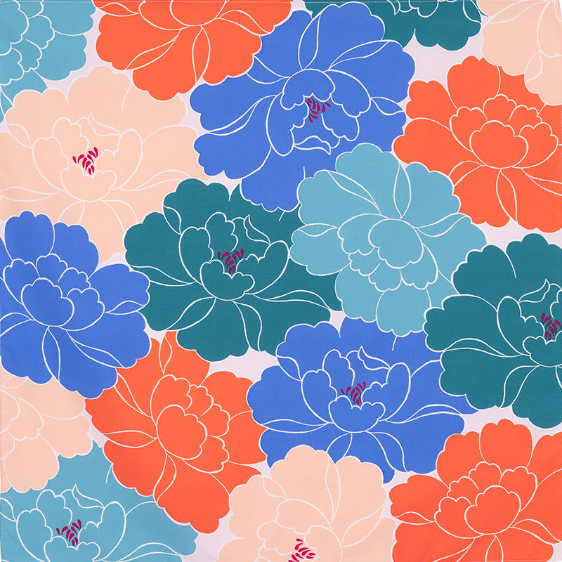Furoshiki Hime Musubi Botan (blauw, 70 cm)