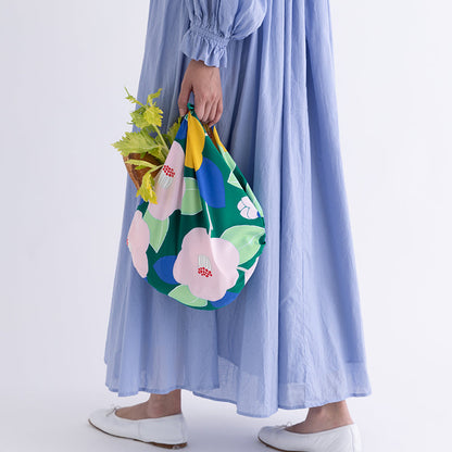 Furoshiki idrorepellente Hime Musubi Tsubaki (verde, 70 cm)