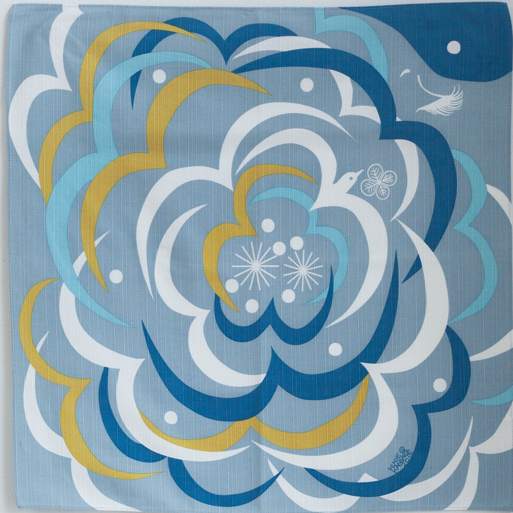 Furoshiki Kamogawa (bleu, 50 cm)