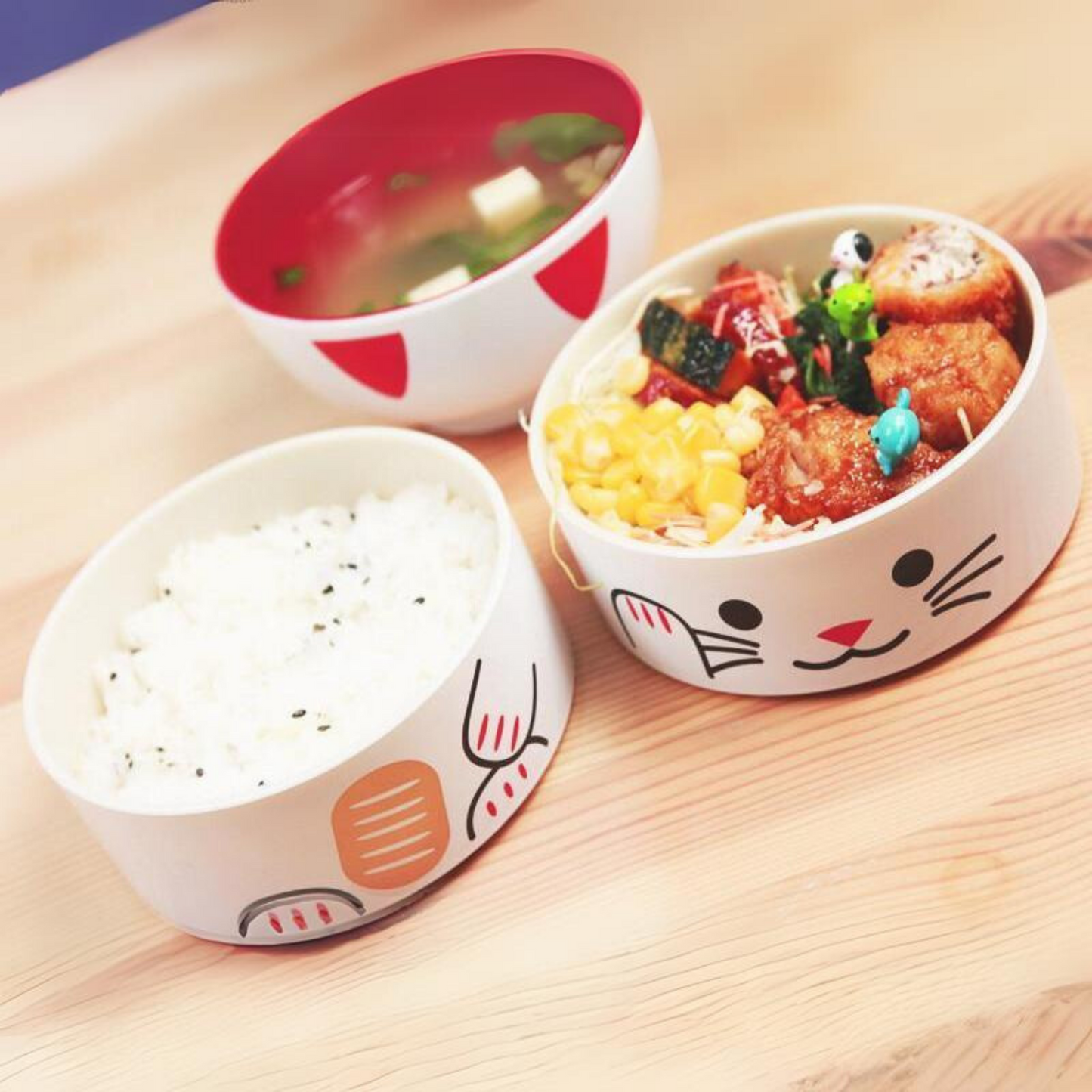 Bento Kokeshi - Maneki Neko (blanc, 1200 ml)
