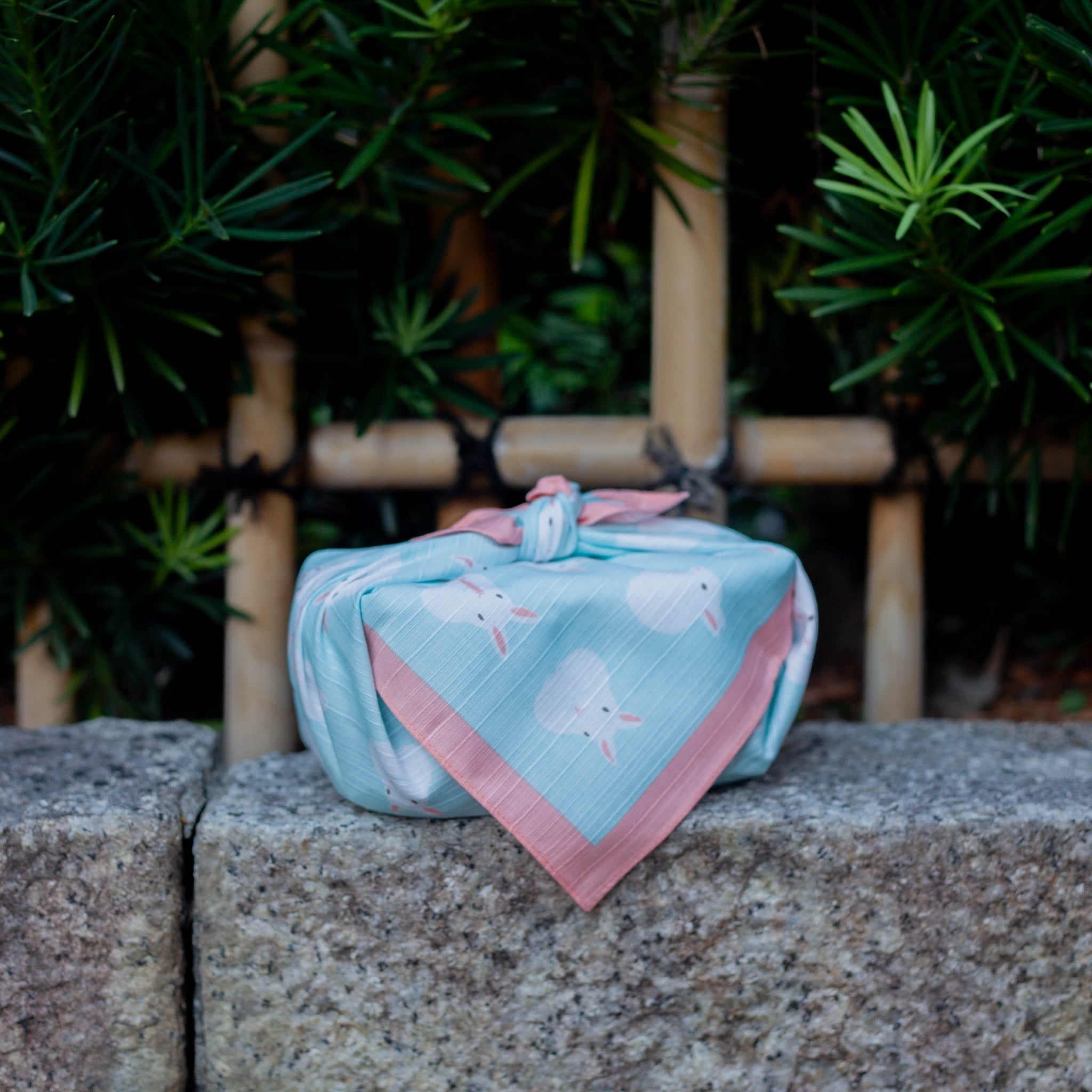 Furoshiki Fuwa Fuwa Usagi (bleu, 50 cm)