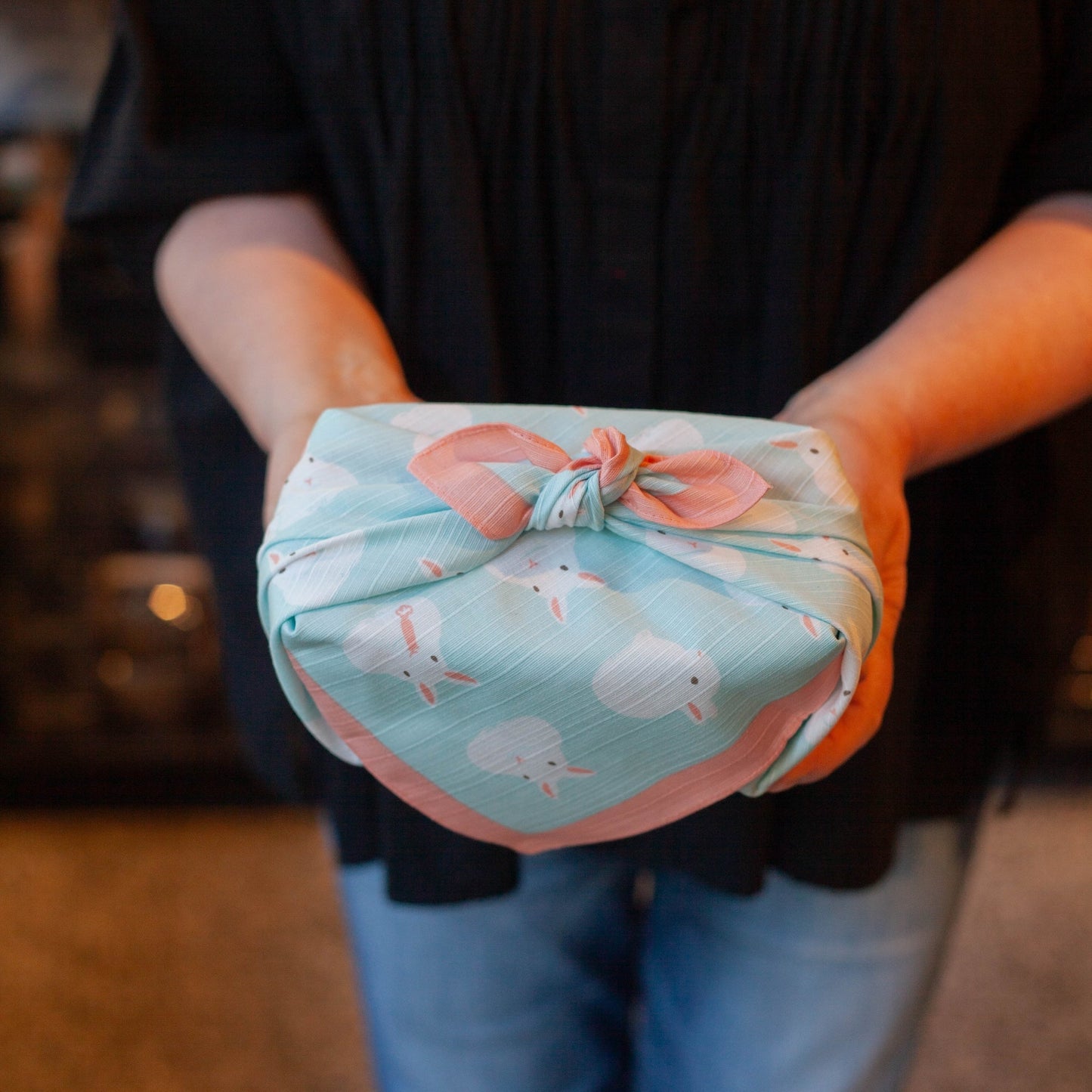 Furoshiki Fuwa Fuwa Usagi (blu, 50 cm)