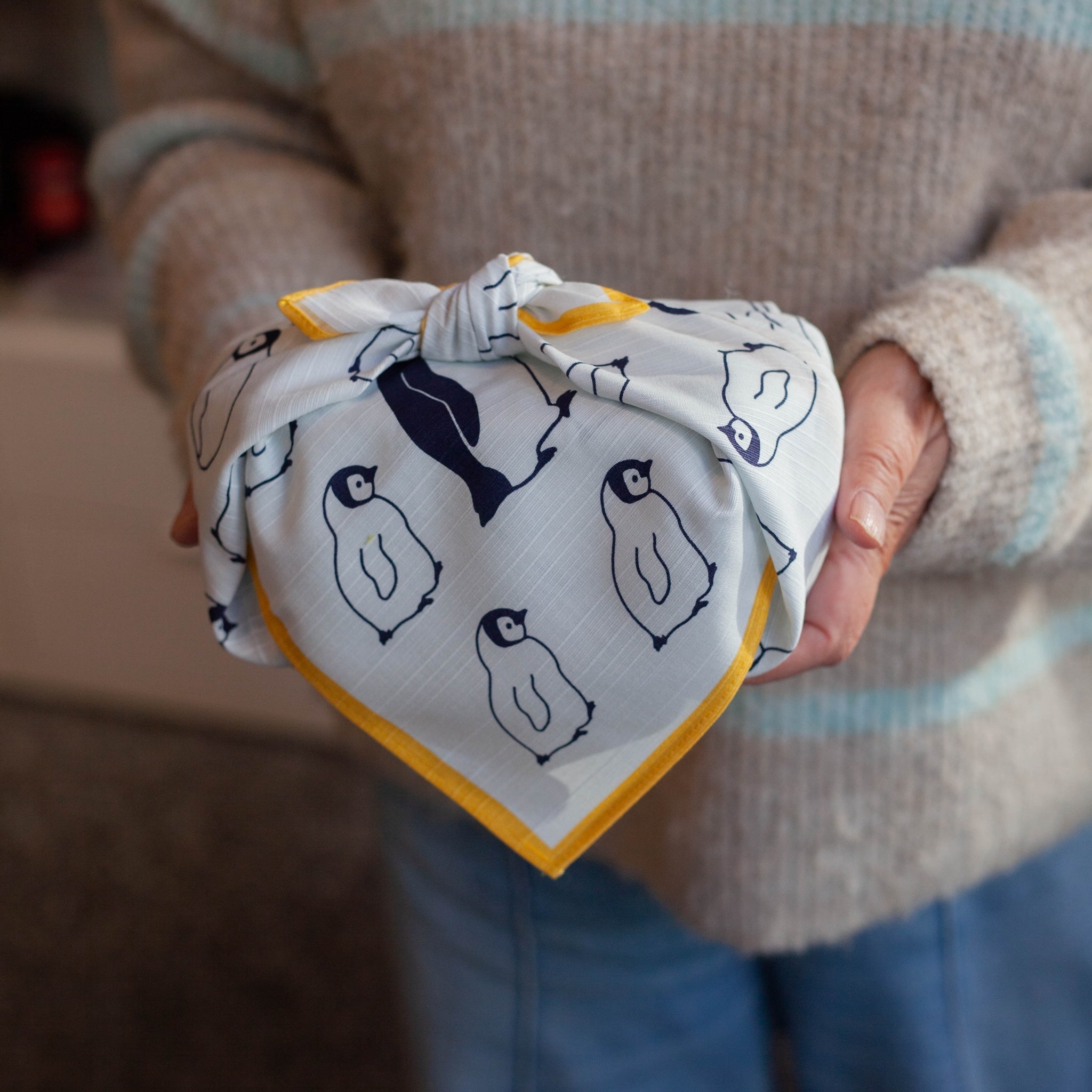 Furoshiki Pingouins (50 cm)