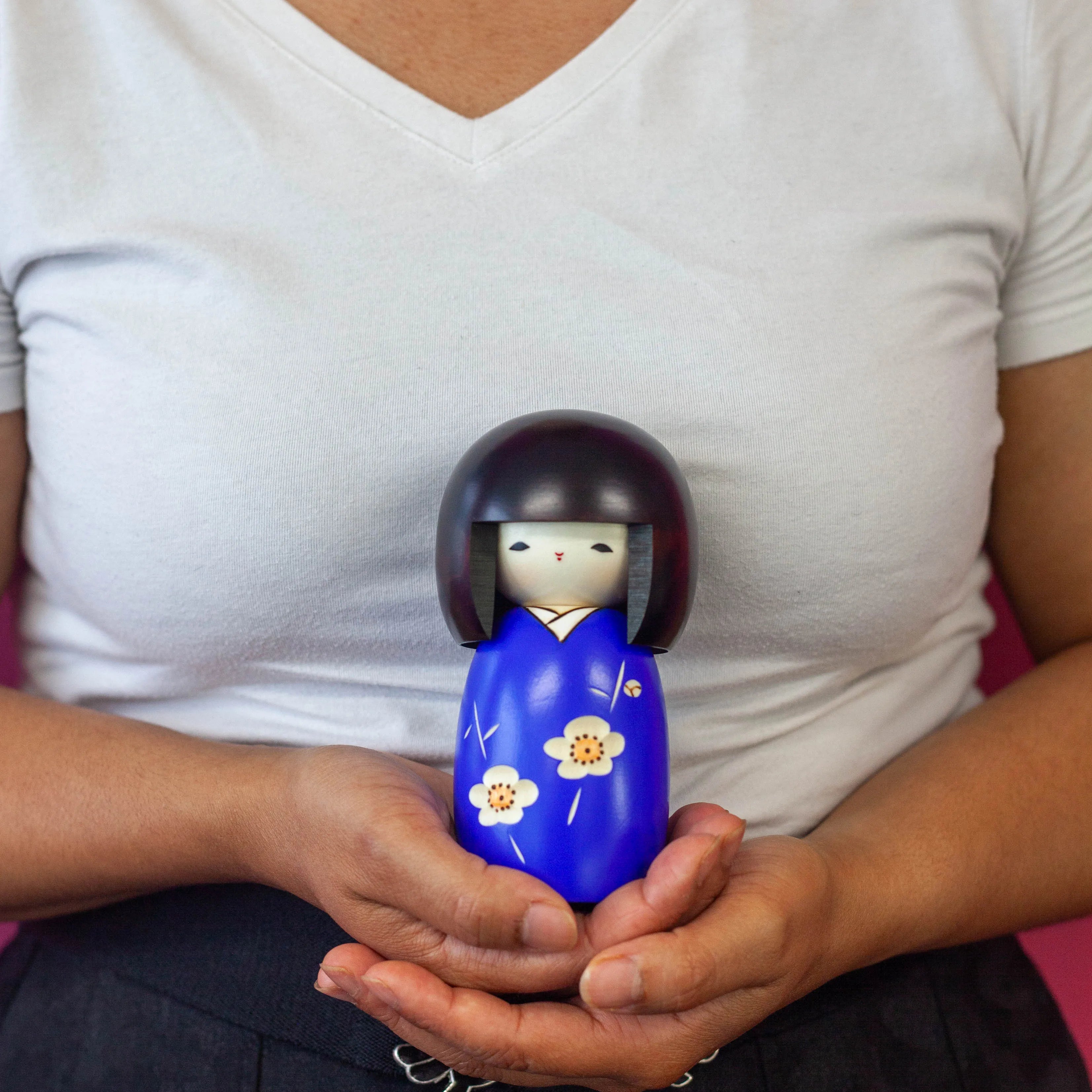 Poupée Kokeshi - Kaika (bleue)