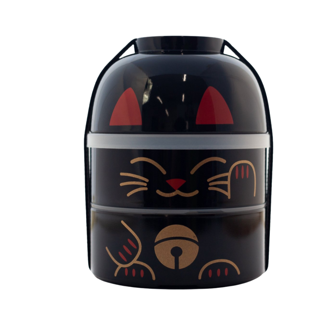 Bento Kokeshi - Maneki Neko (noir, 1200 ml)