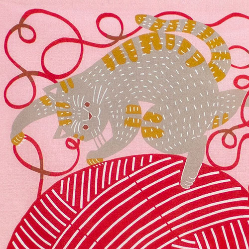 Furoshiki Kata Kata - Neko Keito (rosa, 50 cm)
