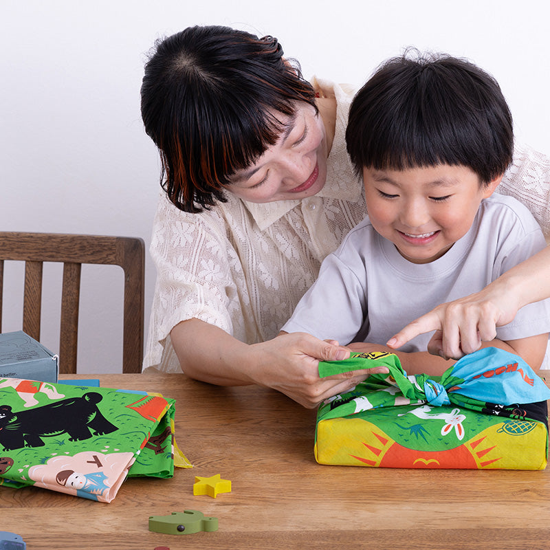 Furoshiki Musubi Furoshiki - Mukashi Banashi Yama (vert, 70 cm)