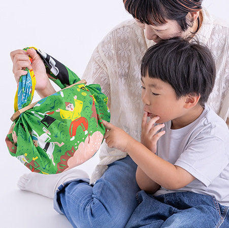 Furoshiki Musubi Furoshiki - Mukashi Banashi Yama (vert, 70 cm)