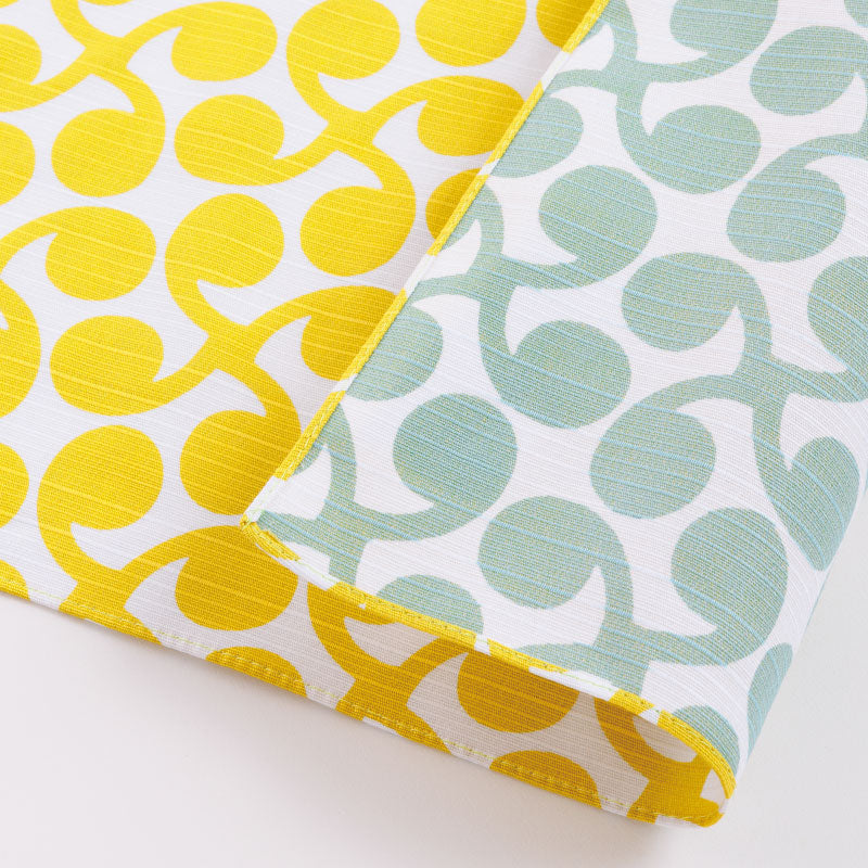 Furoshiki double face Isa Monyo Hoga (jaune et vert, 48 cm)