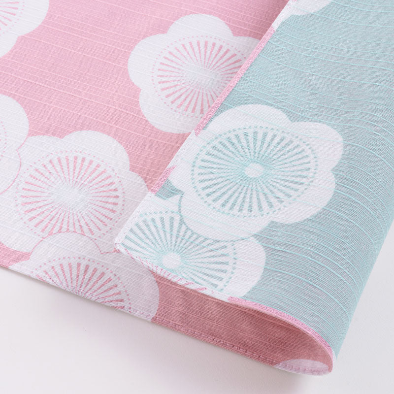 Furoshiki double face Isa Monyo Ume (rose et bleu, 48 cm)