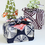 Dubbelzijdige furoshiki Isa Monyo - Matsu (rood en marineblauw, 48 cm)