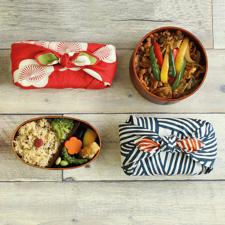 Furoshiki double face Isa Monyo - Ume (rouge et vert, 48cm)