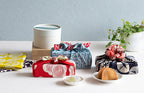 Dubbelzijdige furoshiki Isa Monyo - Matsu (rood en marineblauw, 48 cm)