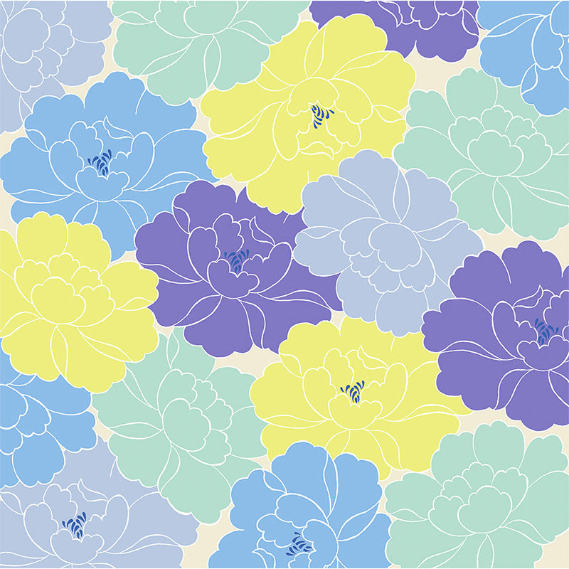 Furoshiki Hime Musubi - Botan (bleu, 100 cm)