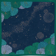 Furoshiki Hime Musubi - Foresta di stelle (blu marino, 70 cm)